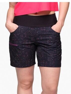 Shredly Limitless 7” Stretch Waistband High Rise Shorts in Galaxy Splatter Sz 4